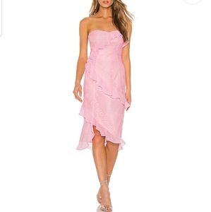 Lovers + Friends Harris Midi Dress in Baby Pink